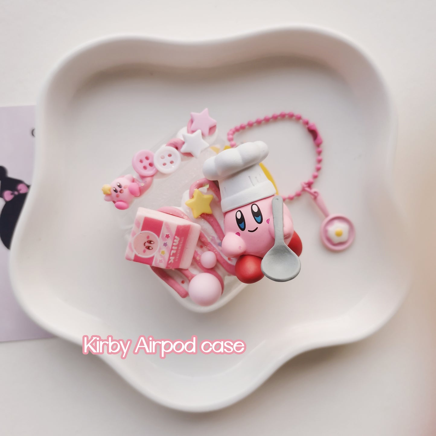 Kirby Airpod case ( giving Kirby hairpins )