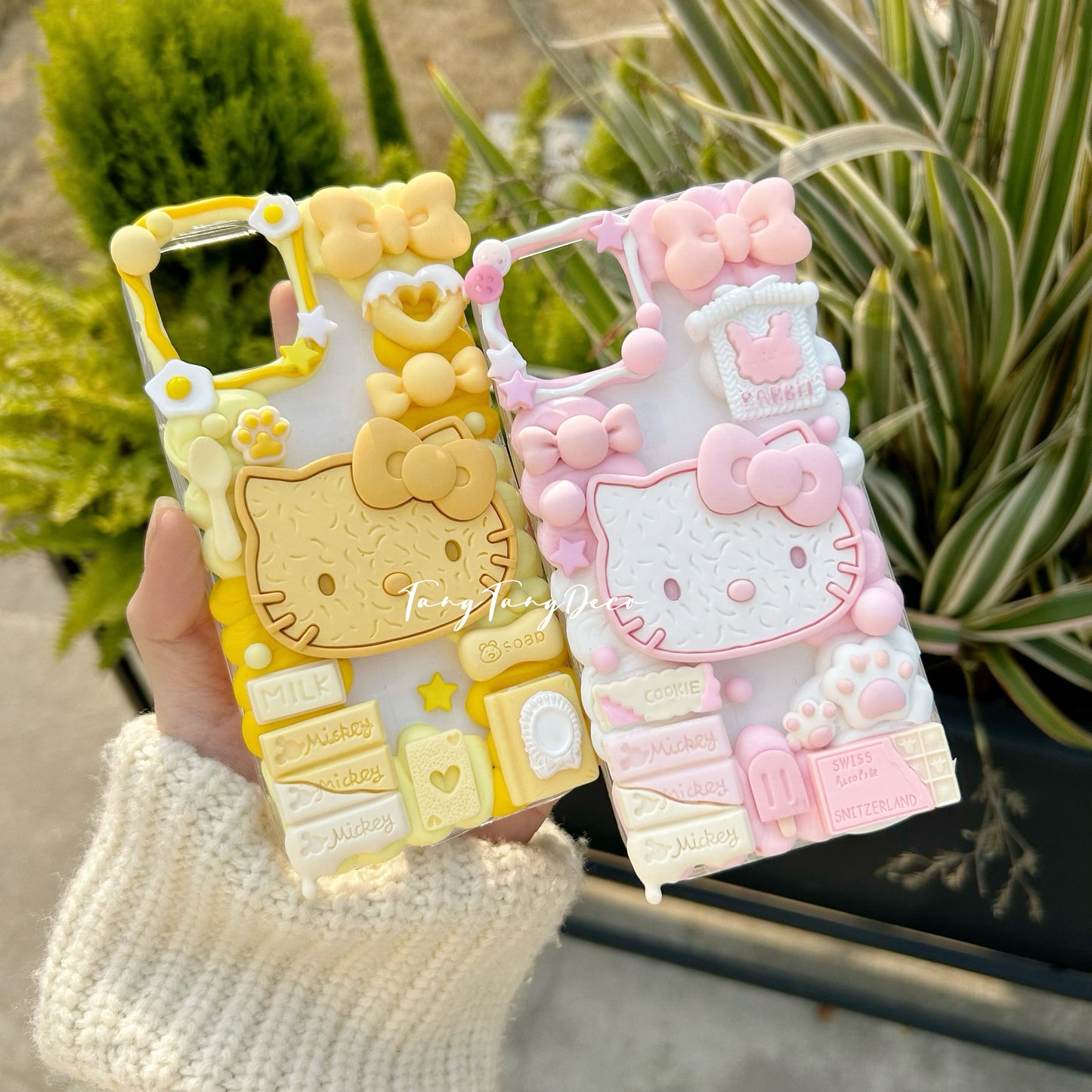 Yellow and Pink Hello KT Cookie Phone Case