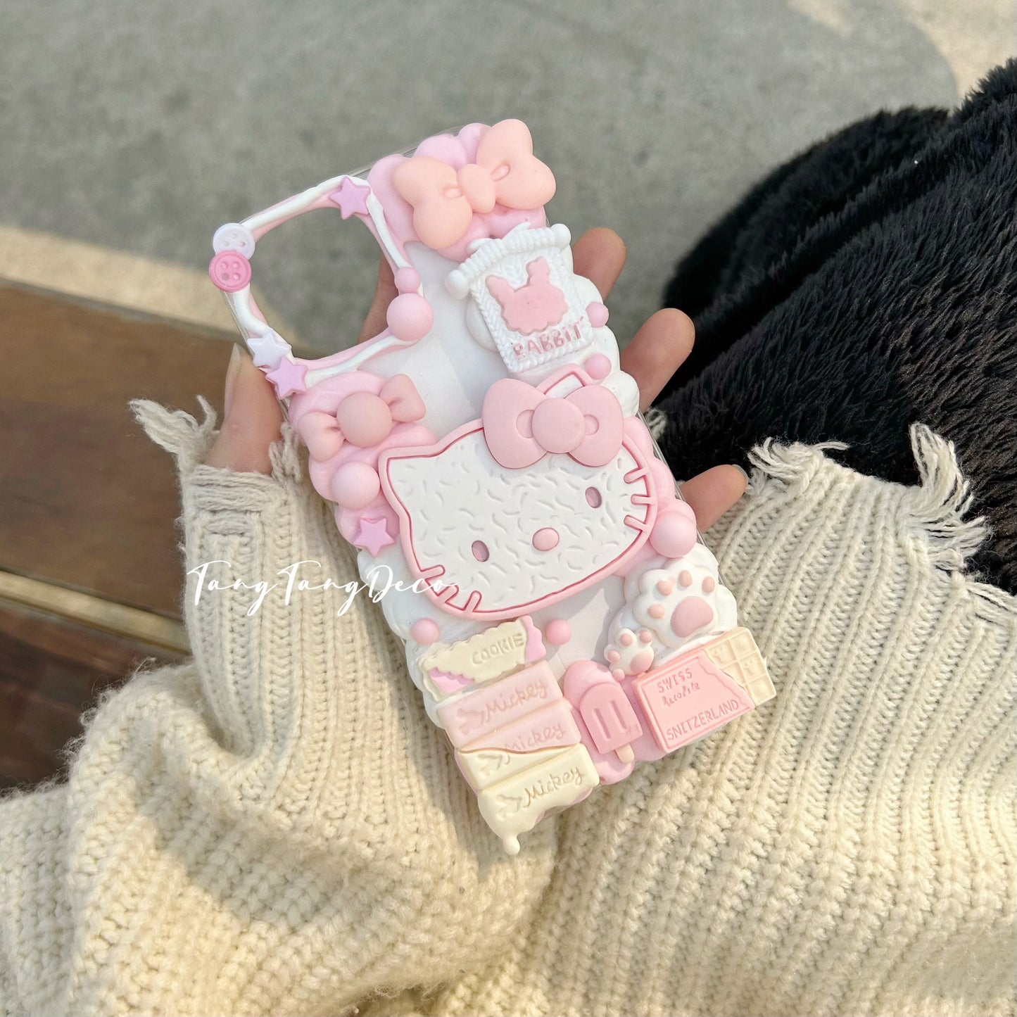 Yellow and Pink Hello KT Cookie Phone Case