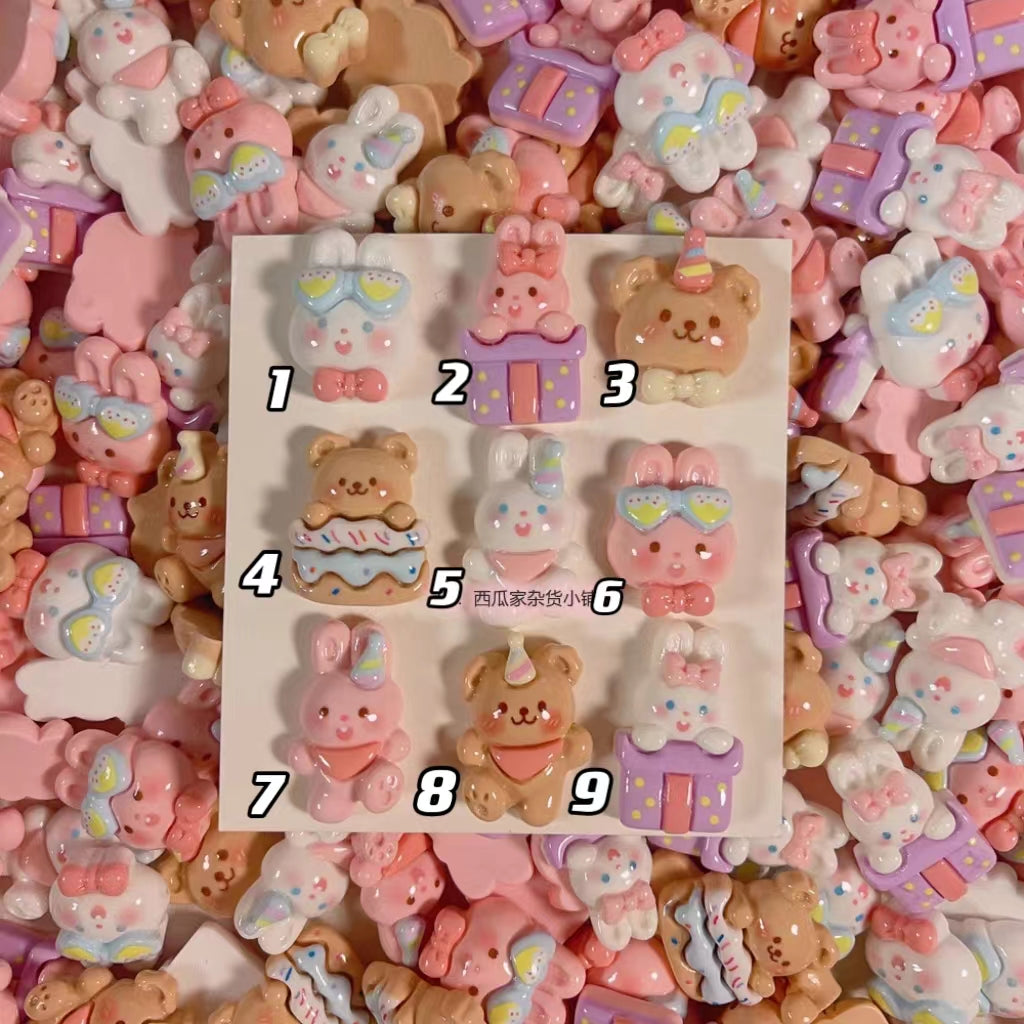 Cute bear and bunny party gift charms